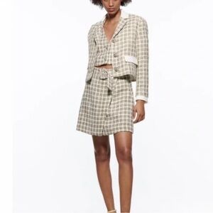 Zara cropped tweed jacket